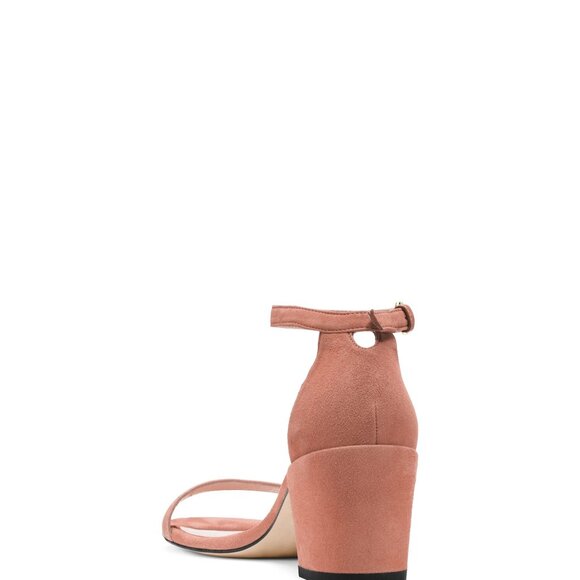 Stuart Weitzman Suede Kitten Block Heel Sandals in Desert Rose - Size 7 - Picture 3 of 9